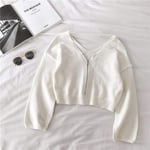 EIJFKNC Long Sleeve`Winter Tops For Women Casual Chic Zipper Knitted Sweater Women,White,One Size