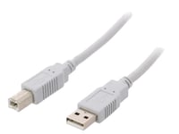 Cable USB 2.0 USB A prise male USB B prise male 2m - Gris clair