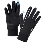 AFIT Gants d'hiver, Gants de Vélo à Écran Tactile Gants d’Hiver Chaud Coupe-Vent Étanche Antidérapant, Running Randonnée Escalade Gants, Gants de Sport Moto Hiver pour Homme et Femme (Noir, L)