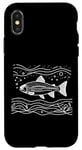 Coque pour iPhone X/XS Line Art Poisson Aquariste & Ichtyologiste Truite arc-en-ciel