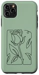 Coque pour iPhone 11 Pro Max Roses noire abstraite dessin minimaliste Line Art