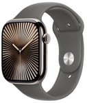 Apple Watch Series 10 GPS + Cellular 46mm Natural Titanium Case with Stone Grey Sport Band MWYA3QN/A