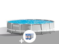 Kit piscine tubulaire Intex Prism Frame ronde 4,57 x 1,07 m + 6 cartouches de filtration