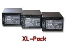 vhbw 3x Batteries compatible avec Sony Handycam FDR-AX53, FDR-AX53E, FDR-AX700 caméra vidéo caméscope (2200mAh, 7,2V, Li-ion)