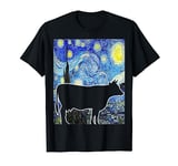 Cow Starry Night Van Gogh Funny Cow Farmer T-Shirt