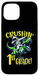 Coque pour iPhone 15 Motif « I Crushed 1st Grade Astronaute on a T Rex School »