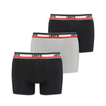 Levi's Boxer sous-vêtement, Noir/Gris, L (Lot de 3) Homme