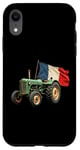 Coque pour iPhone XR Tracteur Agricole Vert Drapeau Français Agriculteur Ferme