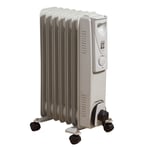 Daewoo 7 Fin Oil Filled Radiator 1500W Portable Electric Heater 3 Heat Settings