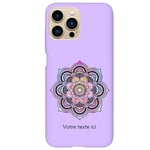 Coque violet Iphone 14 PRO mandala 3 pastel