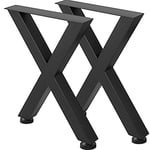 VEVOR Metal Table Legs 28.3 x 23.6 Inch Black Table Legs Premium Steel Table Legs with X-Frame Style Steel Bench Legs Country Style Table Legs Furniture Leg Perfect for Coffee Store Home Office Bar