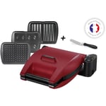 Croque, gaufrier, gaufrette LAGRANGE Premium Gaufres Rouge Mat - Spatule