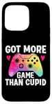 Coque pour iPhone 15 Pro Max Valentine Plus de jeu que Cupidon Joueur vidéo Tie-Dye