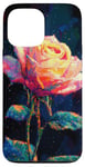 Coque pour iPhone 13 Pro Max Y2k Rose pixelisée Glitch Art Rose Art Floral