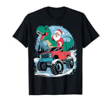 Santa Riding T Rex Dinosaur Monster Truck Boy Christmas T-Shirt