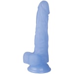 baseks Jellies Aidonkaltainen Pieni Sininen Dildo Imukupilla 20 cm - Sininen