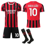 2024-2025 AC Milan Hemma Barn Vuxen Fotbollströja Jersey med Strumpor No.10 R.Leão 24