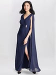 Gina Bacconi Elisa Fluid Chiffon Maxi Dress, Navy