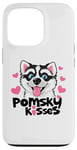 Coque pour iPhone 13 Pro Funny Pomsky Lover Kisses Puppy Dog Mom Pomskies