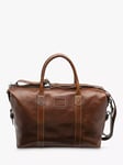 Loake Balmoral Vegetable Tanned Leather Weekend Bag, Brown