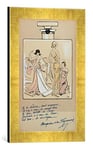 'Encadré Image de Sem "caricature of Coco Chanel (1883–1971) in a Bottle Of Chanel N ° 5, from' Le nouvel monde ', 1923, d'art dans le cadre de haute qualité Photos fait main, 30 x 40 cm, or Raya