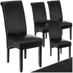 TecTake® Lot de 4 Chaises de Salle à Manger Moderne Chaise Ergonomique Confortable Chaise Design en Cuir synthétique Meuble Salon avec Pieds en Bois pour Salle à Manger, Salon, Coiffeuse, Chambre