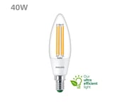 Ampoule filament led flamme PHILIPS Classe A 40W E14 blanc chaud