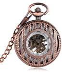 DSHUJC Montres de Poche mécaniques à remontage Manuel à Rayures en Or Rose pour Hommes Femmes père mère