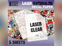 5x feuilles impression décals transparentes laser - Green Stuff World 10068