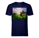 T-Shirt Homme Col Rond Zelda Plaine Hyrule A Cheval Jeux Video