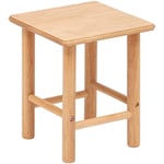 Pegane - Tabouret pour chambre d'enfant, chaise carrée en bois de hévéa coloris naturel - Longueur 27 x Profondeur 27 x Hauteur 32 cm