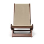 Ferm Living - Hemi Lounge Chair - Dark Stained/Natural - Lenestoler - Brun,Beige,Tre farget - Tre/Tekstilmateriale