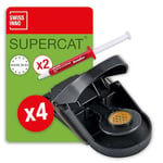 SWISSINNO Piège à Souris SuperCat x4 + Seringues d'appât x2. Prêts à l'emploi et Réutilisable. Utilisation Intérieure + Extérieur. Sans danger pour les enfants et les animaux. Fabriqué en UE. Lot de 6