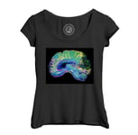 T-Shirt Femme Col Echancré Scanner Cerveau Image Medical Radiographie