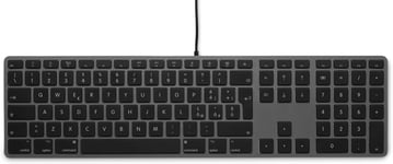 lmp,Clavier Italien (QWERTY) avec Pavé numérique,Couverture Supérieur en Aluminium et 2 Ports USB,pour Mac,Gris sidéral