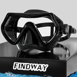 Findway Masque Plongée Adulte, Masque de Plongée en Verre Trempé, Lunettes de Natation avec Couvre-Nez, Lunettes de plongée Anti-buée, Masque Snorkeling pour la Natation et la Plongée