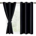 DWCN 2 Pièces Rideau Occultants Thermique Isolant Anti Froid à Oeillets, Rideaux Opaques de Couleur Foncée pour Chambre et Salon, 106x160 CM (Largeur x Hauteur), Noir Halloween