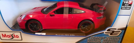 MAISTO 1:18 Scale - Porsche 911 GT3 in Red - Diecast Model Car