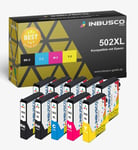 Inbusco Lot de 10 cartouches d'encre 502 XL Inbusco compatibles avec Epson 502XL Epson Expression Home XP-5100 Series/XP-5105 Epson Workforce WF 2860 DWF WF-2865 DWF (10)