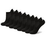 FM London 8-Pack Unisex Cushioned Trainer Socks - Ankle Sports Socks for Men & Women with High-Rise Protective Heel Tab to Prevent Blisters - Soft, Odour Resistant Black, White, & Grey Ankle Socks