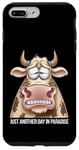 Coque pour iPhone 7 Plus/8 Plus Just Another Day In Paradise Cow Humour Sarcasme Femmes Hommes