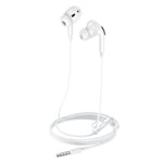 Pro Earphone 3.5mm Wired Control Earbuds In-Ear HiFi Stéréo Musique Casque avec Micro pour iPhone Ordinateur Portable, Blanc