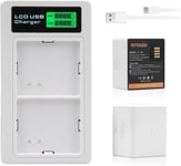 Pack de 2 Piles Rechargeables Compatibles avec Arlo Pro 3, Arlo Ultra et LCD Double Chargeur Compatible avec Arlo Ultra 2, Arlo Pro 4, VMA5400, VMC4040P Cam?ra A-4a