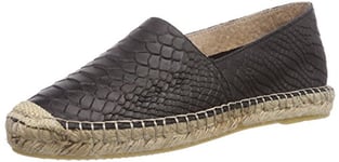 SELECTED Femme Sfesther Leather Espandrillos F Sandale Cage Espadrille, Noir, 41 EU