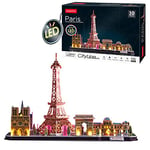 Puzzle 3D - Paris LED Cityline | Maquette A Construire | Puzzle 3D Adulte Et Puzzle 3D Enfant | Puzzle Enfant 8 Ans | Maquette Jouet Enfant | 115 Pièces