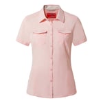 Craghoppers Womens/Ladies NosiLife Adventure II Short Sleeved Shirt (Seashell Pink) - Size 10 UK