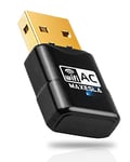 Maxesla Mini AC600 WiFi Dongle for PC, Blazing Fast 3.0 USB WiFi Adapter, High Gain Dual Band 2.4&5Ghz Internet USB Adapter for PC Desktop Laptop, Powerful PC Wifi Adapter for Windows 7,8,10,11,XP,Mac