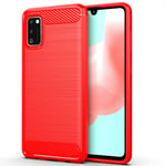 For Samsung Galaxy S10 Lite (6.7") Case, [Slim Fit] Shockproof Brushed Carbon Fibre [Protective Case] Cover, Silicone Gel Rubber Phone Case For Galaxy S10 Lite (SM-G770F) & Samsung Galaxy A91 - Red