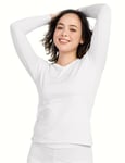 LAPASA Haut Thermique Femme Maillot de Corps à Manches Longues sous-Vêtements Chauds Thermoflux Automne/Hiver L39 Blanc (1 Haut, Moyen) XXL