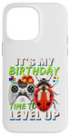 Coque pour iPhone 14 Pro Max It's My Birthday Ladybug Time to Level Up Jeu vidéo